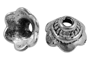 Lot de 25 Coupelles coniques en metal couleur argent tibetain-8mm 